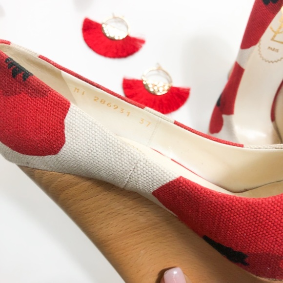 YVES SAINT LAURENT Floral Canvas Wedge - Picture 3 of 6